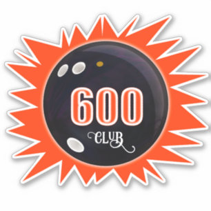 Adesivo Boliche 600 Club, Bola de boliche com Red, Vinyl