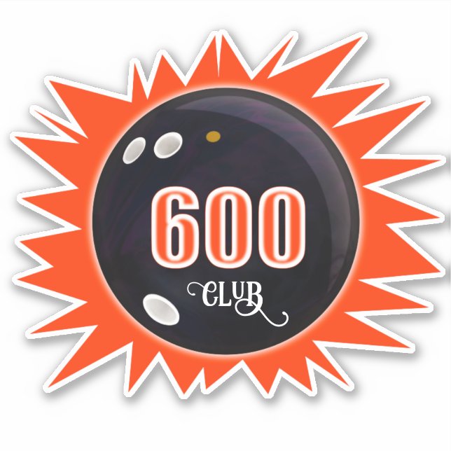 Adesivo Boliche 600 Club, Bola de boliche com Red, Vinyl (Frente)