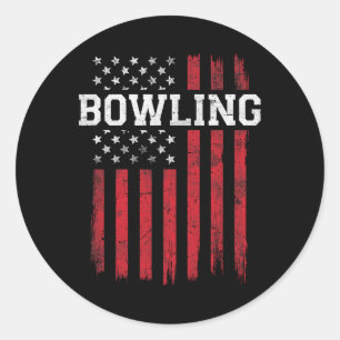 Adesivo Boliche American Flag USA Patriot Patriotic Bowler