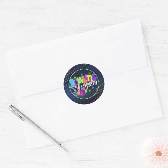 Adesivo Boliche de Festa de aniversário - Neon (Envelope)