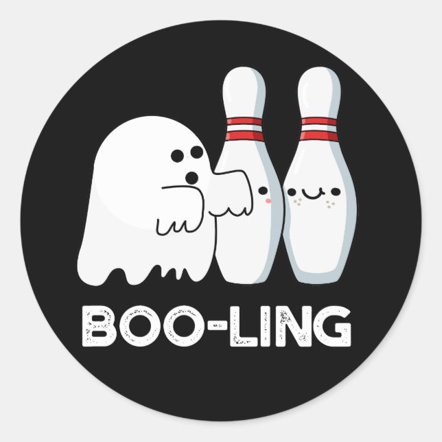 Adesivo Boliche-Dia de as Bruxas engraçado-Boo-ling Ghost  (Frente)