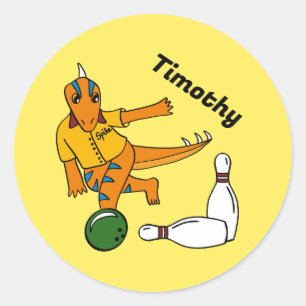 Adesivo Boliche Dinossauro Cartoon Personalizado Bowlers