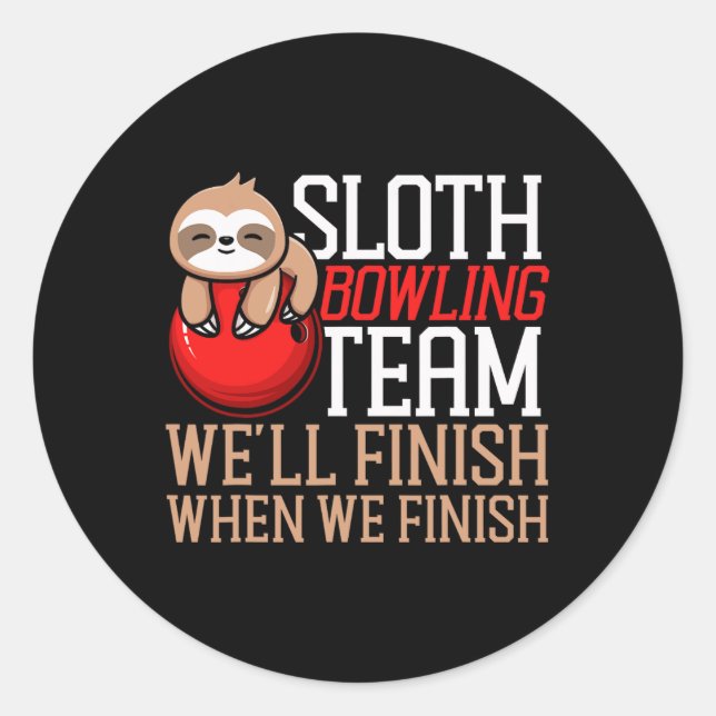 Adesivo Boliche engraçada, equipe de Boliches de Sloth Slo (Frente)