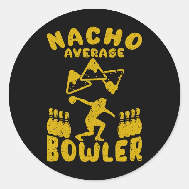Adesivo Boliche Engraçado Nacho Média Bowler Cinco De Mayo (Frente)