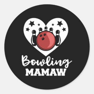 Adesivo Boliche Mamaw Heart Engraçado Bowler Mamaw