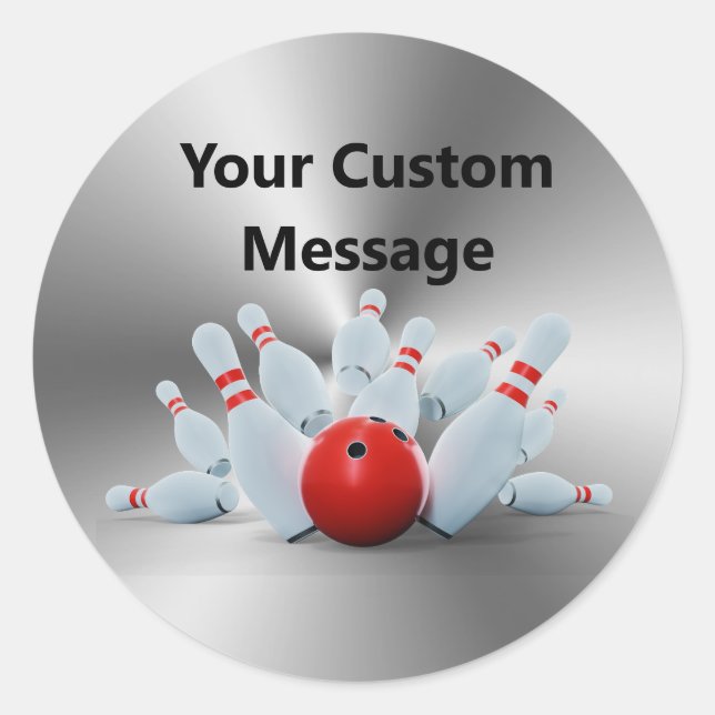 Adesivo Boliche pinos de 10 pinos Bola de boliche personal (Frente)
