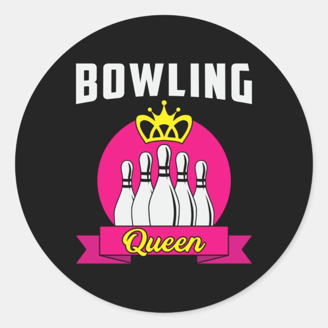 Adesivo Boliche Rainha Princesa Bowler Engraçado Presente (Frente)