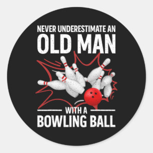 Adesivo Boliches Bonitas Homens Vovô Bowler Team Bowlin