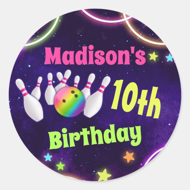 Adesivo Boliches de Festa de aniversário redondas ou quadr (Frente)