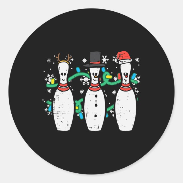 Adesivo Boliches De Natal Engraçadas Homens Do Xmas Sports (Frente)