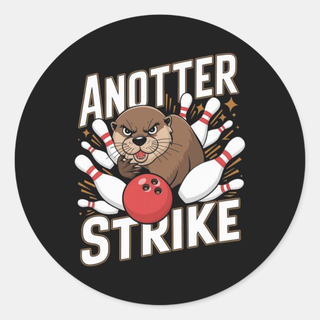 Adesivo Boliches Engraçadas - Anotter Strike Otter (Frente)