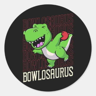 Adesivo Boliches Engraçadas Pun T-rex Dinossaur Bowlosauru