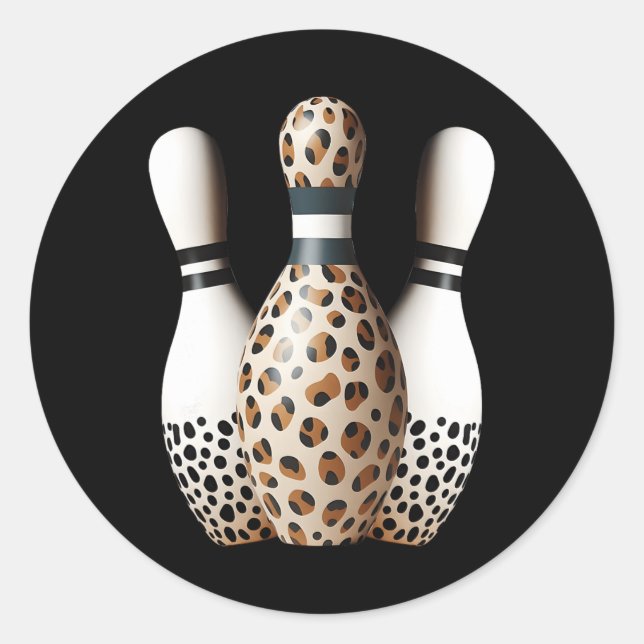 Adesivo Boliches Pins Leopard Cheetah Impressão Bowler Esp (Frente)