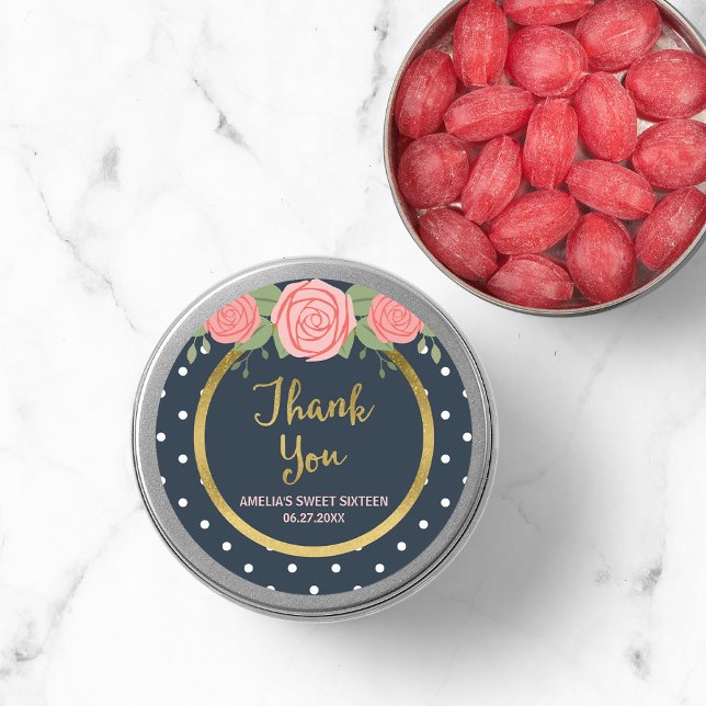 Adesivo Bolinhas Azul e Branco, Rosas Rosa Esbranquiçadas  (Criador carregado)