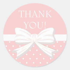 Adesivo Bolinhas Branca Rosa Menininha Obrigado