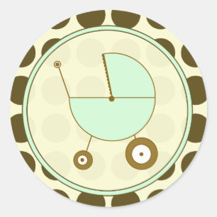 Adesivo Bolinhas castanha e Carruagem verde