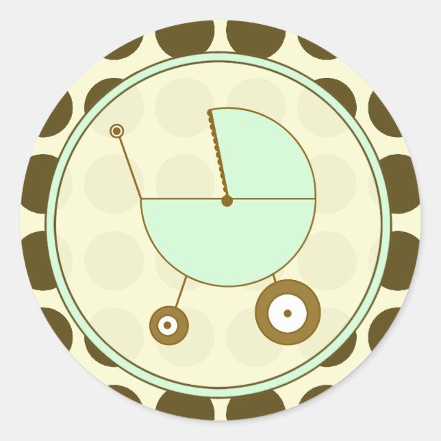 Adesivo Bolinhas castanha e Carruagem verde (Frente)