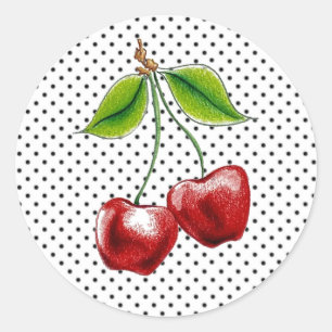 Adesivo Bolinhas de Cherries (folha de 20)