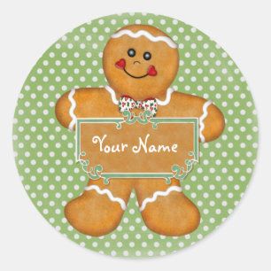 Adesivo Bolinhas de Gingerbread Boy