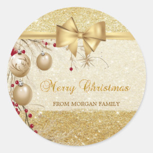 Adesivo Bolinhas de Natal Elegantes Arco de Faux Dourado, 