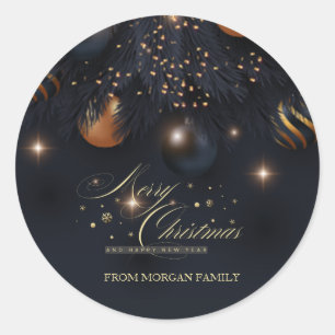 Adesivo Bolinhas de Natal Ramos de Pinheiro Preto