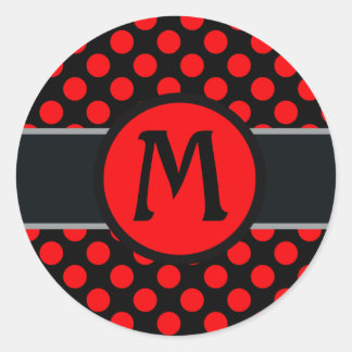 Adesivo Bolinhas de senhora monograma - Cor de fundo perso