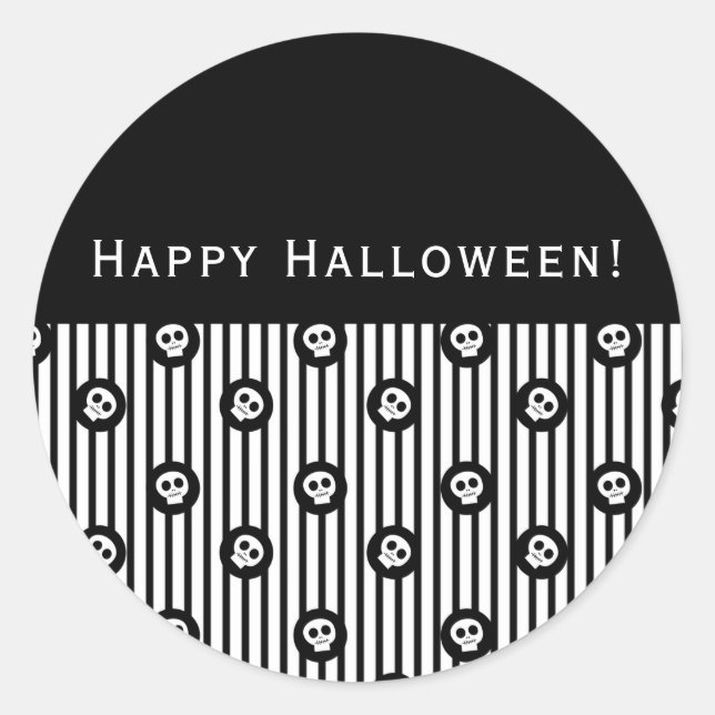 Adesivo Bolinhas e faixas brancas e pretas do crânio Whims (Frente)