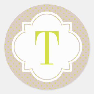 Adesivo Bolinhas e monograma da letra de Quatrefoil único