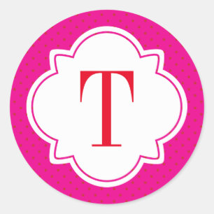 Adesivo Bolinhas e monograma da letra de Quatrefoil único