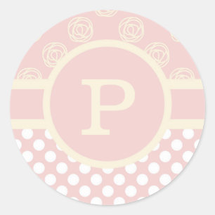 Adesivo Bolinhas e Rosas do Monograma Personalizado do sol