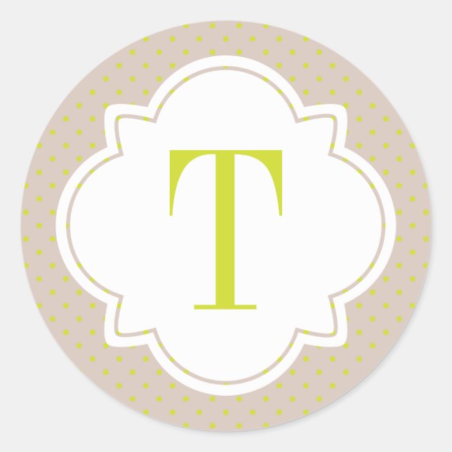 Adesivo Bolinhas e Solteiro Quatrefoil - Letra Monograma (Frente)