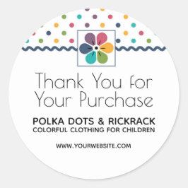 Adesivo Bolinhas Floral Obrigado pela sua compra