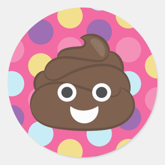 Adesivo Bolinhas louca Poo Emoji Stickers (Frente)