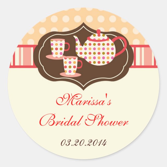 Adesivo Bolinhas para Pote de chá (Frente)