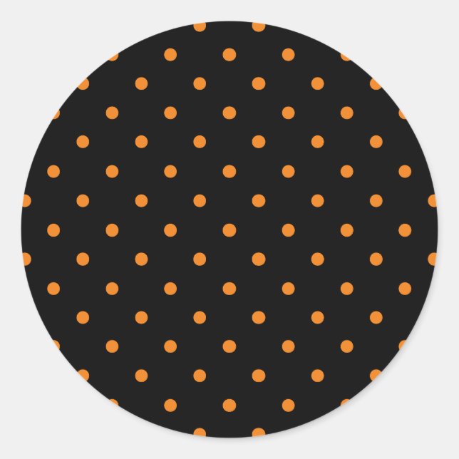 Adesivo Bolinhas pretas cor de laranja do Halloween favore (Frente)