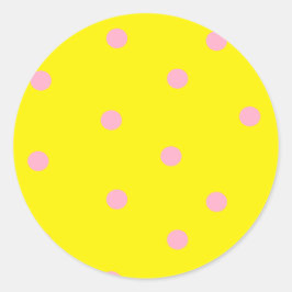 Adesivo Bolinhas rosa em amarelo