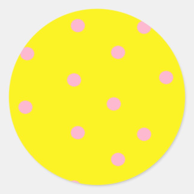 Adesivo Bolinhas rosa em amarelo (Frente)