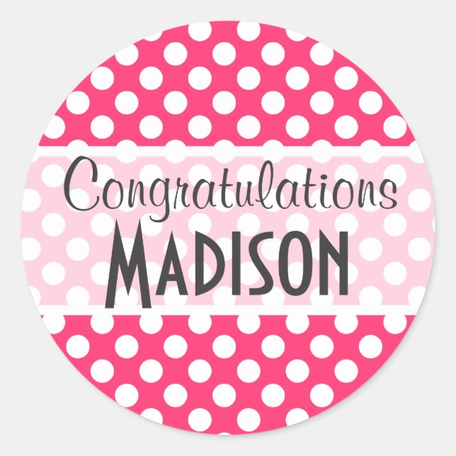 Adesivo Bolinhas Rosa Quente (Frente)