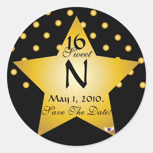 Adesivo Bolinhas S-16 Monograma Star Salva A Data - Cust. (Frente)