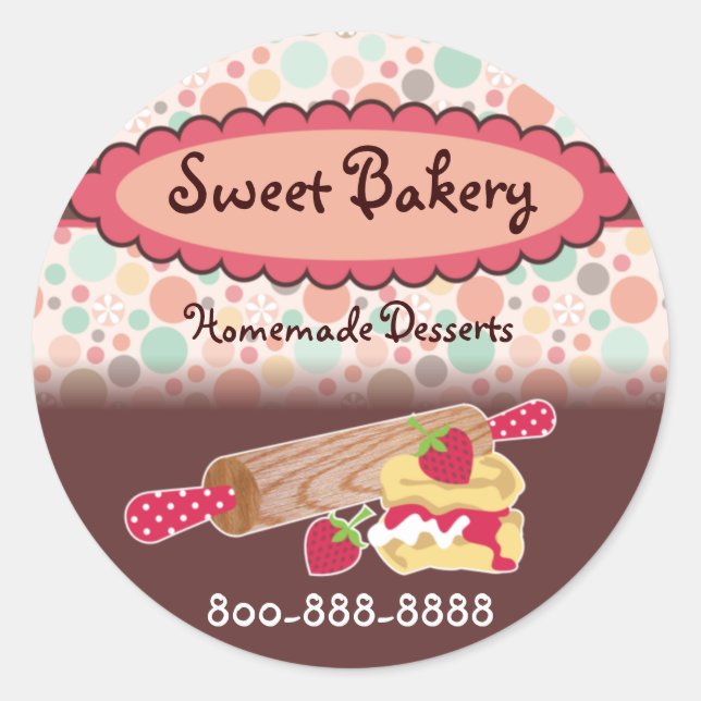 Adesivo Bolinhas Strawberry Scone Stickers (Frente)