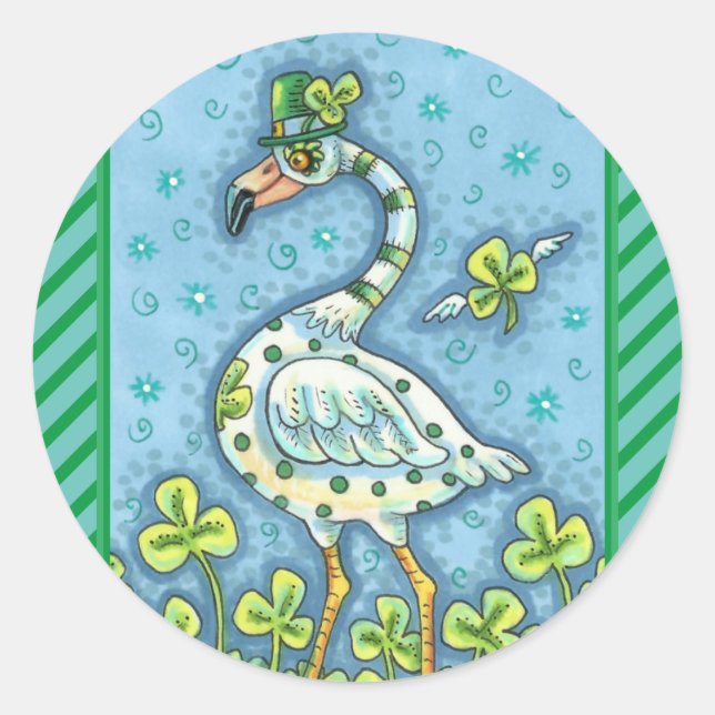 Adesivo Bolinhas VERDE FLAMINGO, RUA ENGRAÇADA. DIA DE PAT (Frente)