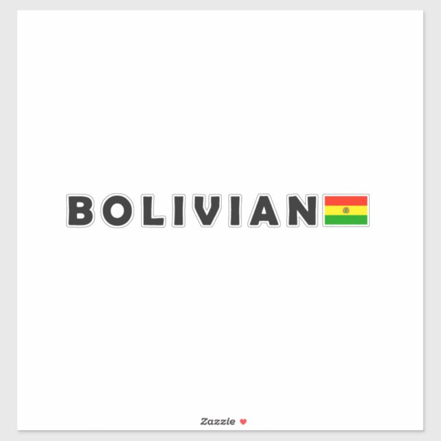 Adesivo Bolívia, eu amo a Bolívia (Folha)