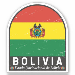Adesivo Bolívia Sinalizador Emblem Em Vintage Incomodado
