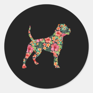 Adesivo Bolldog Americano Silhouette Floral Gift