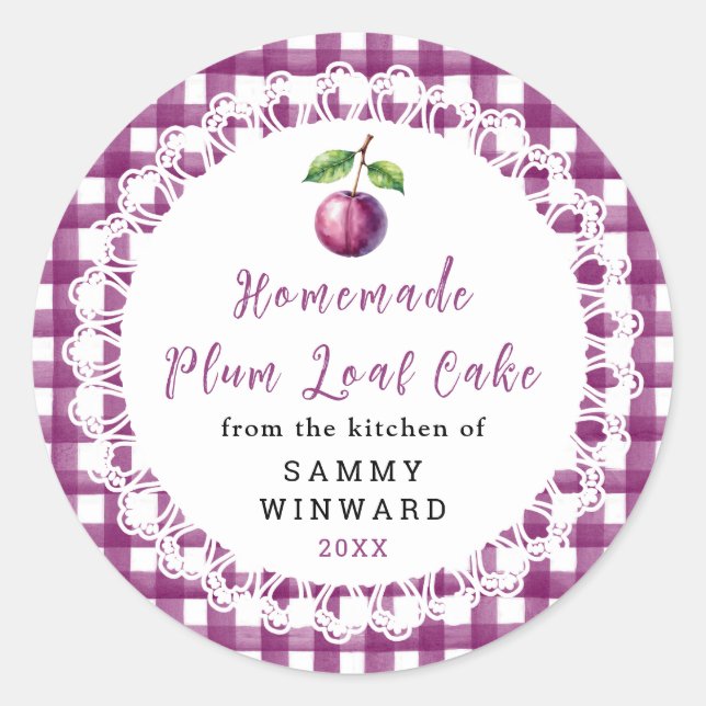 Adesivo Bolo Caseiro de Plum Loaf (Frente)