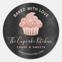 Bolo com Amor Rosa Dourado Brilho Cupcake Preto