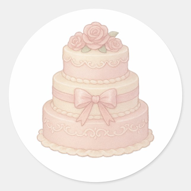 Adesivo Bolo de andares com rosas (Frente)