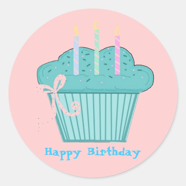 Adesivo Bolo de Aniversário Bonito (Frente)
