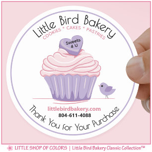 Adesivo Bolo de Aniversário Cor-de-Rosa Personalizável Pad