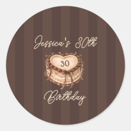 Adesivo Bolo de Aniversário Coração Coquete
